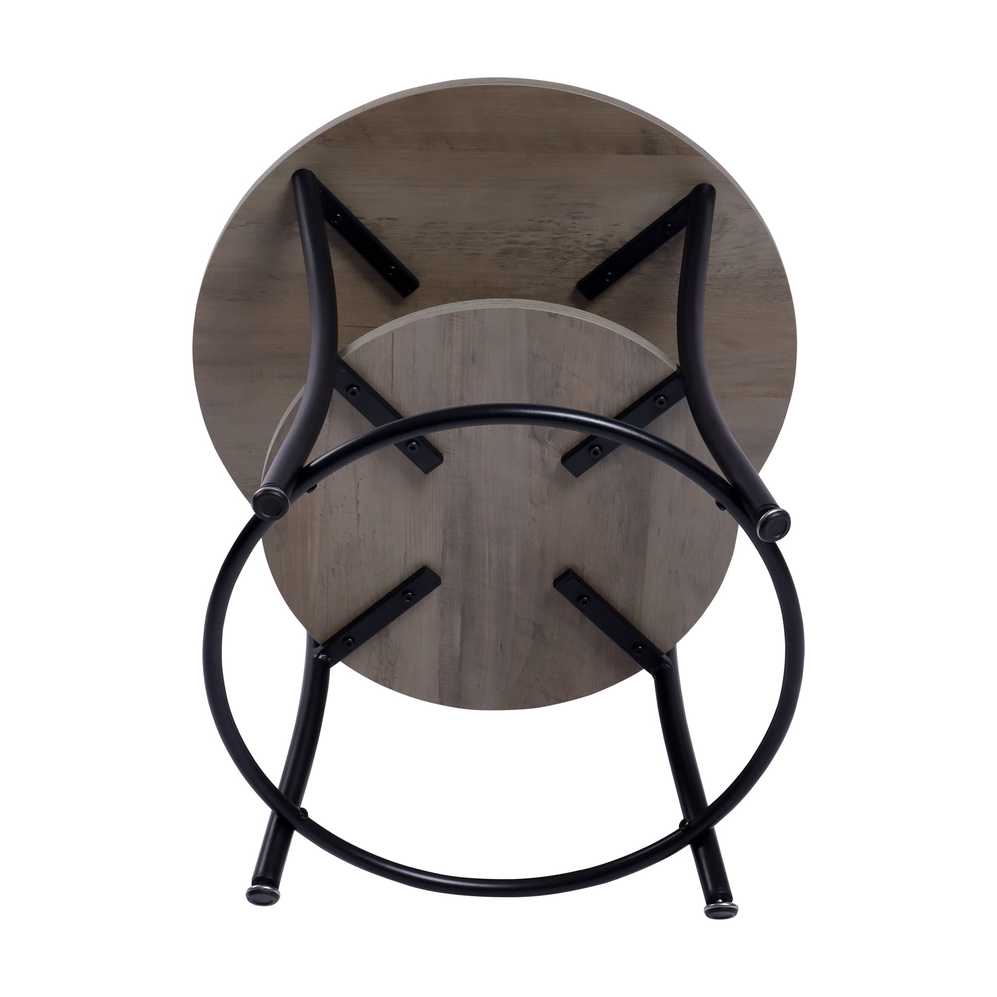 Homy Casa Round End Table with Storage Shelf for Living Room Sofa Side and Small Space, Brown