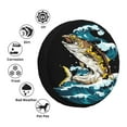 thumbnail image 4 of Fotbe green salmon fish Pattern Spare Tire Cover Thickening Universal Fit for Jeep, Trailer, RV, SUV, Truck, Tough Tire Wheel Soft Cover-16 inch, 4 of 6