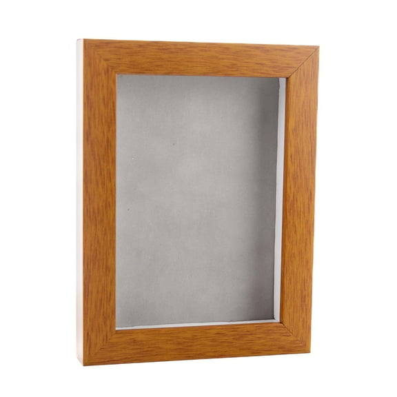 11x14 Shadow Box Frame Light Brown Wood | With a 3/4" Usable Display Depth | Includes a Light Grey