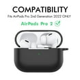 thumbnail image 2 of for Airpods Pro 2 Case, Silicone Protective Covers Skin Come with Keychain+Fur Ball Compatible with Apple AirPods Pro 2nd Generation 2022 (Black), 2 of 9