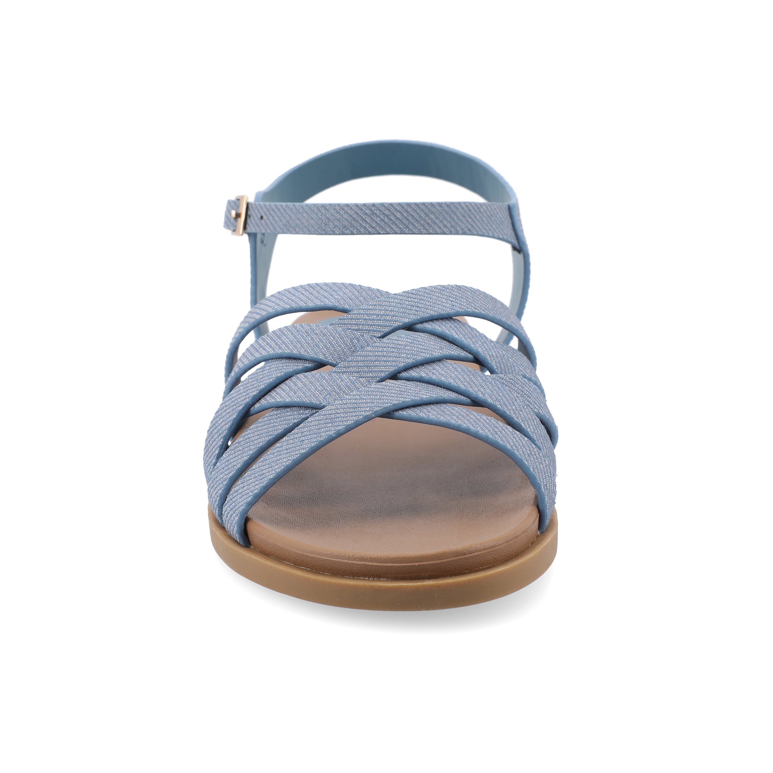 Journee Womens Kimmie Ankle Strap Flat Sandals