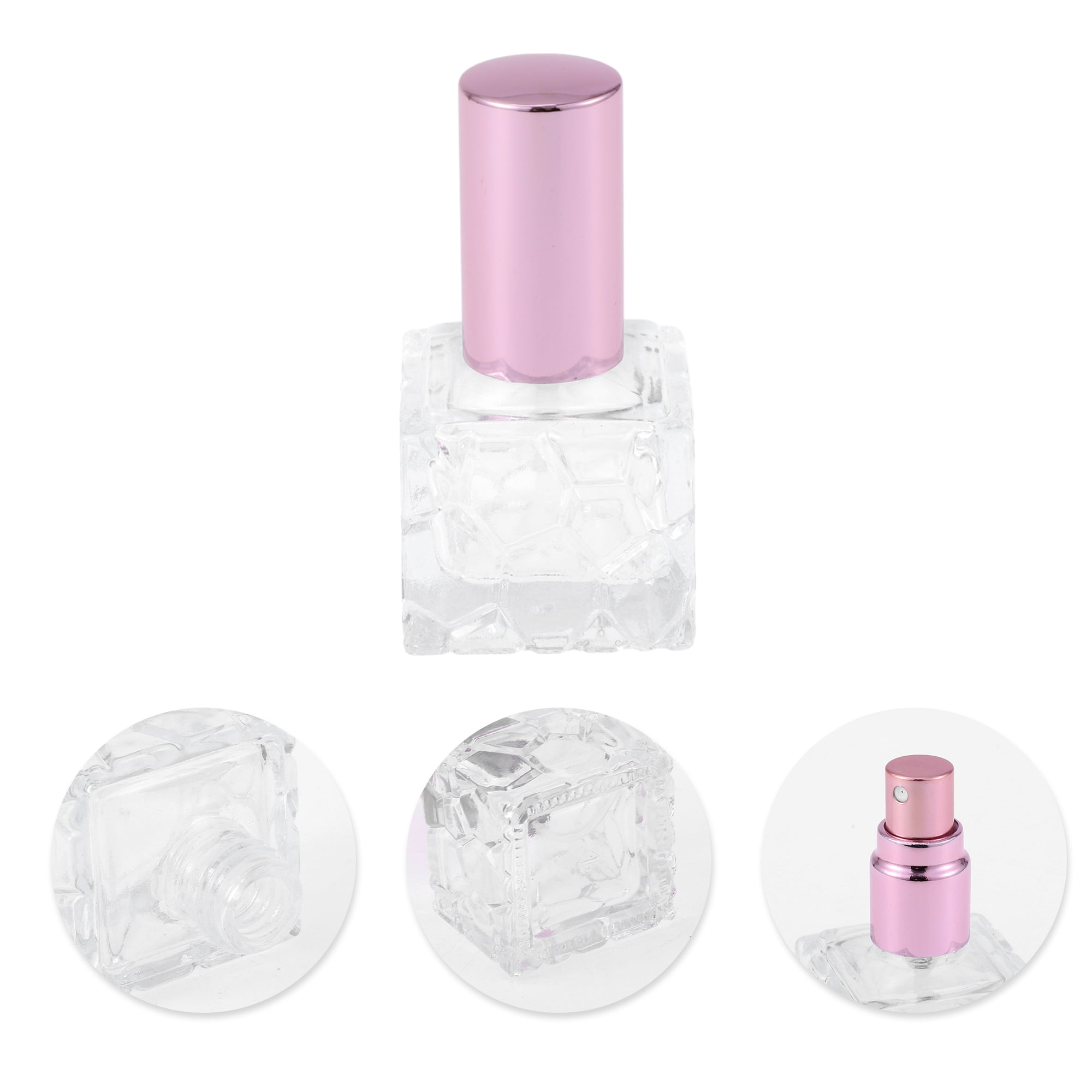 Unique Bargains Square Perfume Bottle for Bathroom 0.33oz 1 Pc Pink