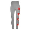 thumbnail image 5 of lcziwo Women's Valentines Day Leggings Heart Graphic Print Legging Pants Stretch High Waisted Tummy Control Yoga Pants Full Length Workout Tights Gray XL, Sales of The Day Lightning, 5 of 7