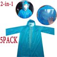 thumbnail image 3 of 5 uds EVA mujeres hombres impermeable desechable impermeable lluvia Poncho (azul) Ndcxsfigh Para estrenar, 3 of 9