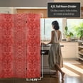 thumbnail image 4 of Oriental Furniture 6 ft. Tall Double Sided Red Snake Print Canvas Room Divider, 4 of 8