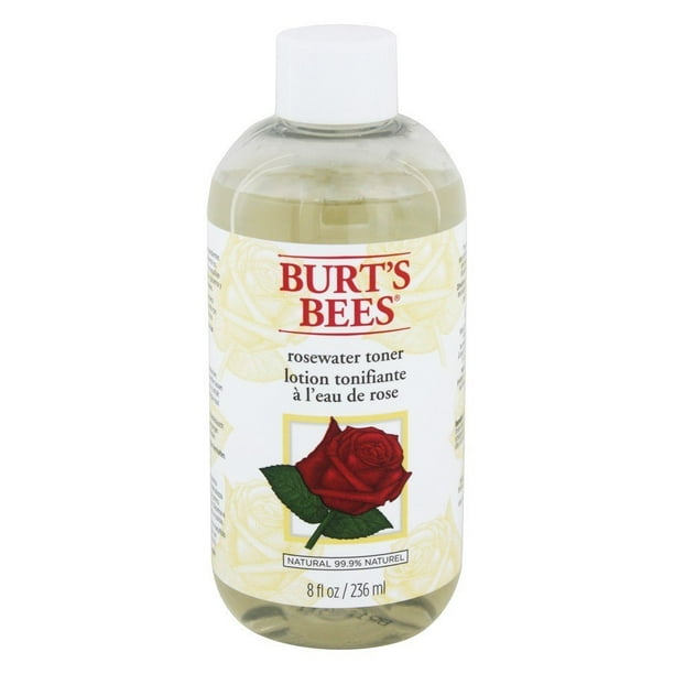 Burt's Bees Rosewater Facial Toner 99.9 Natural with Aloe Vera 8 Ounce, 1 Pack