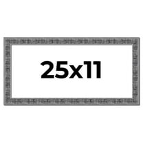 25x11 Frame Silver Black Rustic Sonoma Solid Wood Picture Frame | 1.5 Inch Moulding Width |