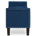thumbnail image 6 of Knubmt Storage Bench with Wood Legs, Upholstered Velvet Storage Ottoman for Living Room, Bedroom, Office, Navy Blue, 6 of 8