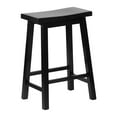 thumbnail image 3 of PJ Wood Classic Saddle-Seat 24" Kitchen Counter Stools, Black (Set of 4), 3 of 11