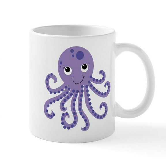 CafePress - Purple Octopus Mug - 11 oz Ceramic Mug - Novelty Coffee Tea Cup