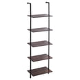 thumbnail image 1 of STAWAY Industrial 5-Tier Wall-Mount Pipe Shelf - Strong Load Capacity, Durable Steel, Perfect for Home & Office Organization, 70" Tall, Easy Install, 1 of 9