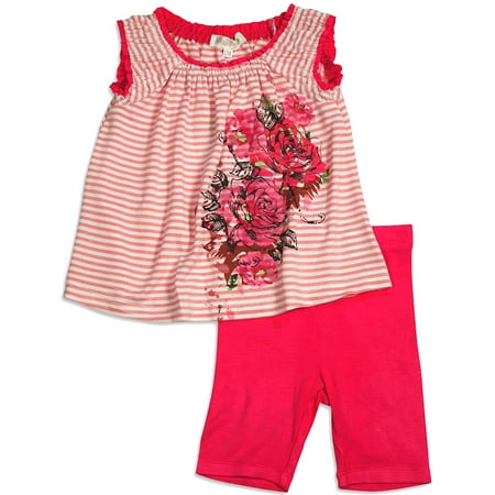 

Baby Sara Infant Baby Girl Sleeveless Short Sets - Asst Fabrics Styles Colors 30674-24Months (fuchsia)