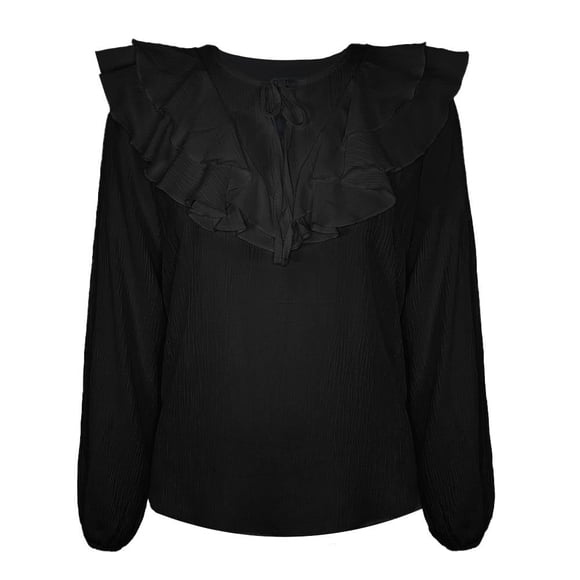 GEORGE G BLUSA CR ML OLANES EN PECHO NEGRA