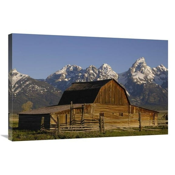 Global Gallery GCS-453098-2436-142 24 x 36 in. Cunningham Cabin in Front of Grand Teton Range, Wyoming Art Print - Pete Oxford
