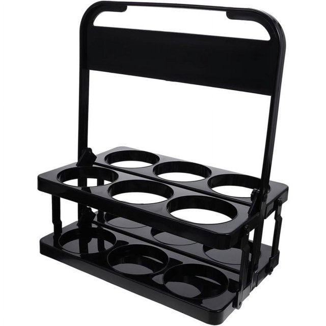 Portavasos plegable con asa, portavasos reutilizable para bebidas, café, cerveza, portavasos de plástico para entrega, negro