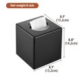 thumbnail image 3 of Y-In Caja De Pañuelos De Mano Cubierta Cuadrada para Pañuelos Faciales Almacenamiento para Baño Tocador Encimeras Cómodas Mesita De Noche Salones Y Oficinas - Negro, 3 of 9