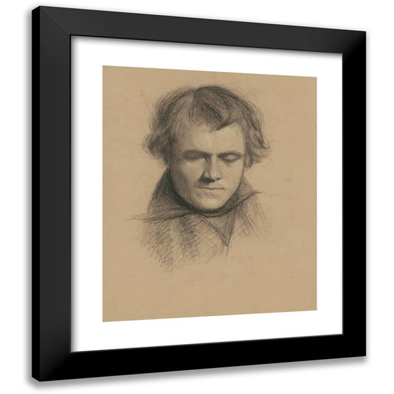 Seth Wells Cheney 12x14 Black Modern Framed Museum Art Print Titled - Self-Portrait (C. 1830s)