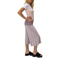 thumbnail image 6 of Inglocry Women Gauchos Pants Fold Over Low Rise Cropped Capris Pants Foldover Wide Leg Flared Yoga Culotte Bottoms Wine S, 6 of 6