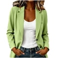 thumbnail image 3 of VBVC Women's Notched Lapel Single Button Blazer , Long Sleeve Office Suit Jacket For Women , Ladies' Business Blazer with Pockets,Green,S-3XL, 3 of 9