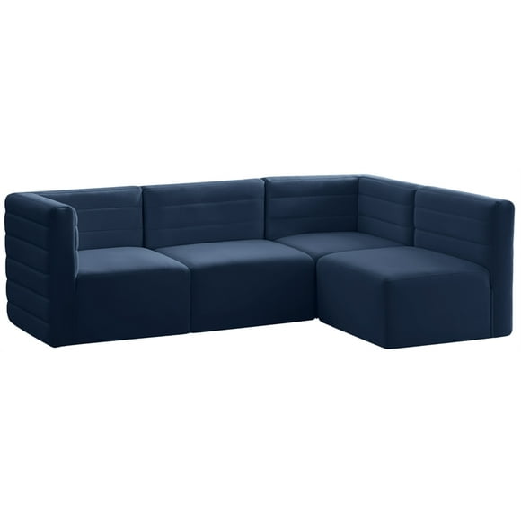 Meridian Furniture Quincy Navy Velvet Modular Sectional