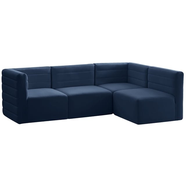Meridian Furniture Quincy Navy Velvet Modular Sectional