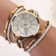 thumbnail image 2 of Reloj de cuarzo de aleación de PU multicapa con cuerda trenzada de moda retro para mujer (marrón), 2 of 4