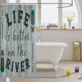 thumbnail image 3 of Lake Life Bath Curtain,Life is Better On The River Bathroom Shower Curtain for Kids Boys,Paddle Print Retro Wooden Board Waterproof Fabric with Hooks for Stalls, 72Wx72L inch, 3 of 6
