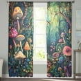 thumbnail image 2 of Mushroom Sheer Curtains 72 Inches Long 2 Panels Set, Window Sheer Curtains for Living Room/Bedroom, Dream Forest Botanical Floral Plant Light Filtering Rod Pocket Curtain 52'' x 72'' x 2, 2 of 7