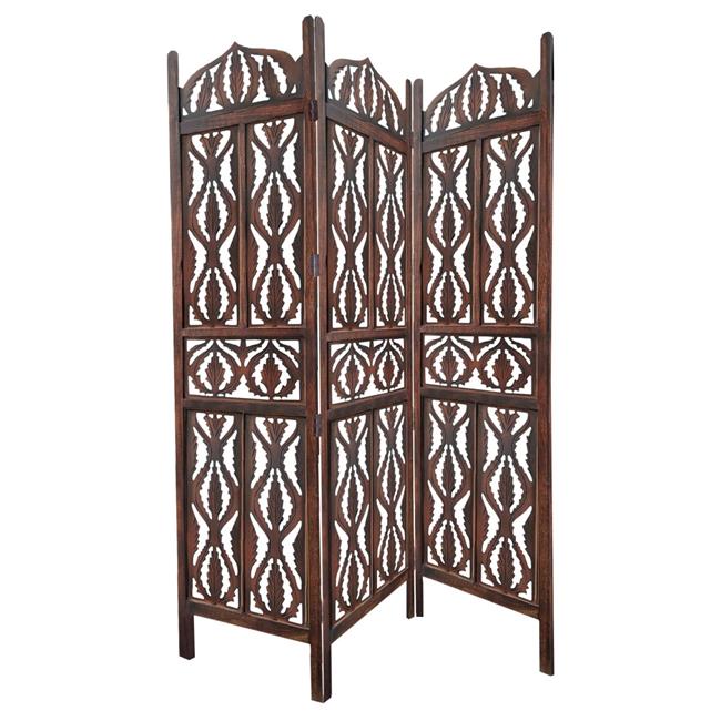 The Urban Decorative 3 Panel Mango Wood Screen Room Divider with