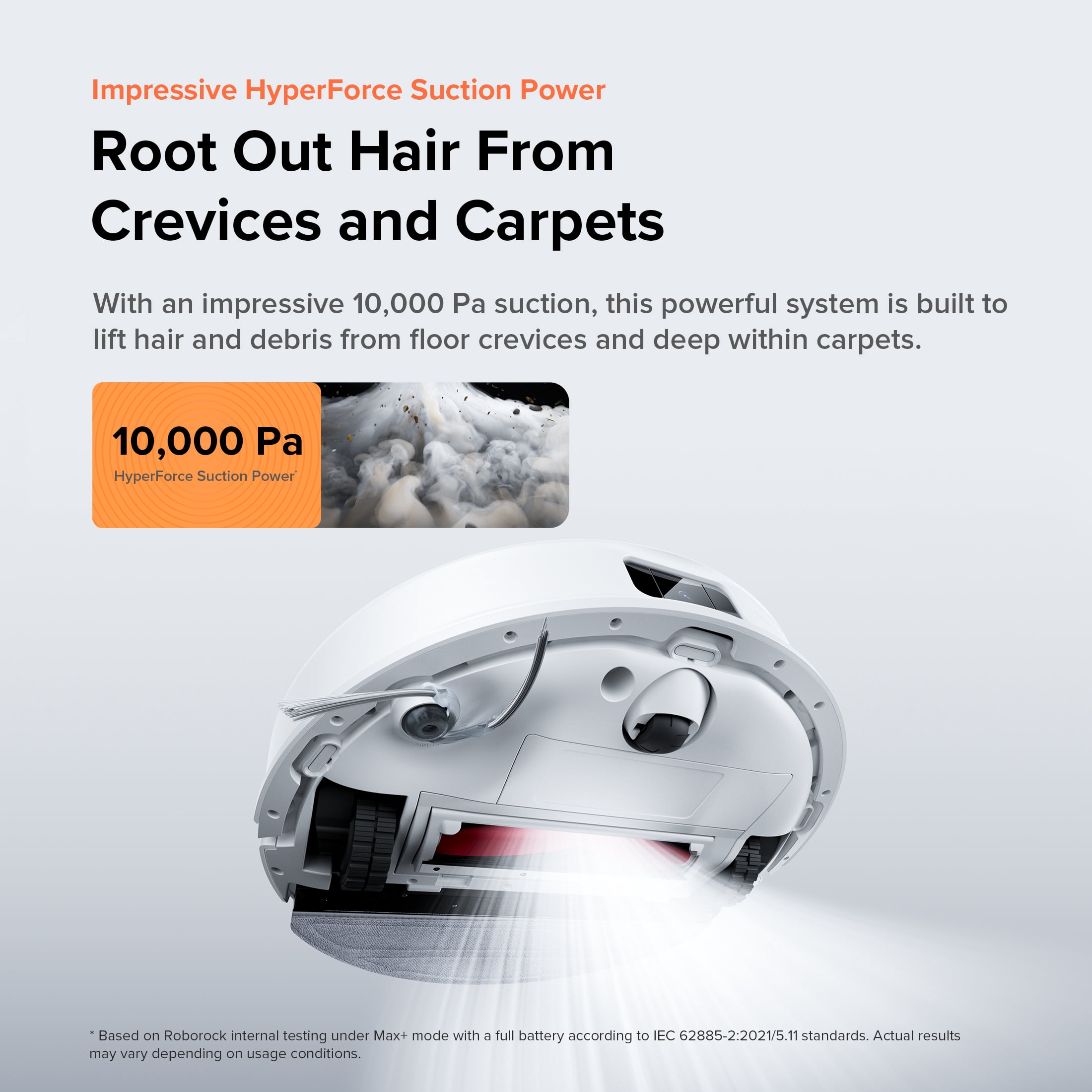 Q10 VSF+ 13. 9 in. Robotic Vacuum and Mop with Smart Navigation Auto Lifting Mop Multi-Surface in White
