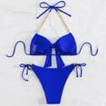 thumbnail image 2 of Aayomet High Waisted Bikini Bottom Ladies Two Piece Swimsuit Solid Color Backless Swimsuit Beach Swimwear,Blue S, 2 of 5