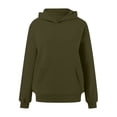 thumbnail image 3 of Likimi Womens Loose Hoodies Long Sleeve Solid Color Pullover With Pocket Casual Autumn Winter Sweatshirt Size L Green, 3 of 4