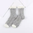 thumbnail image 2 of Fuzzy Socks for Women Fall Fashion No Show Warm Crew Impact Compression Socks Grey, 2 of 7