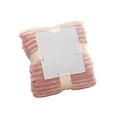 thumbnail image 2 of Soft Thick Fleece Blanket for Bed or Sofa, 100x150cm Striped Throw in Beige Polyester for Cozy Winter Warmth and Home Decor, 2 of 6