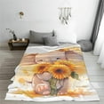 thumbnail image 5 of Flowers Daisy Blanket Throw Blanket Soft Fuzzy Travel Blanket for Bedroom Living Room Couch Office Car All Season Gift for Girls Boys Women Men 60"x50", 5 of 8
