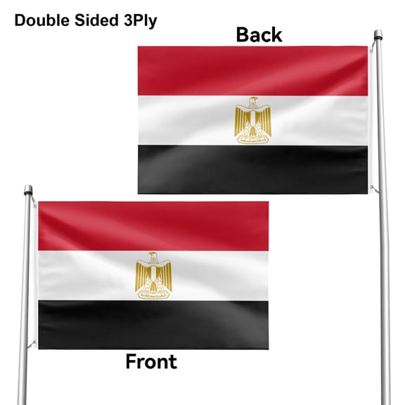 Livetty Egypt Double Sided 3 layers Flags 2x3 Ft Flags Banner for Yard Decoration Garden Display