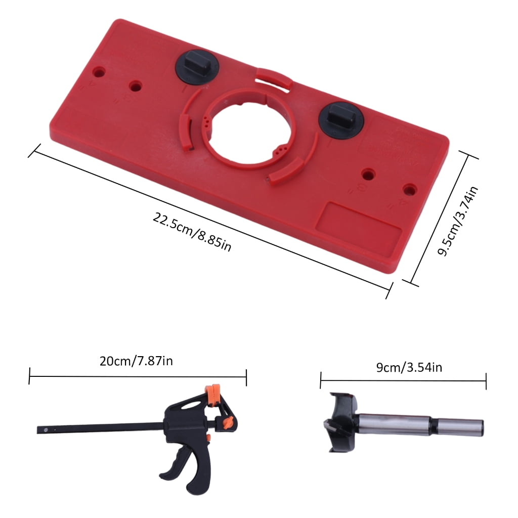 Zeiwohndc 35mm Hinge Boring Jig Woodworking Hole Drilling Guide Locator Hole Opener Set
