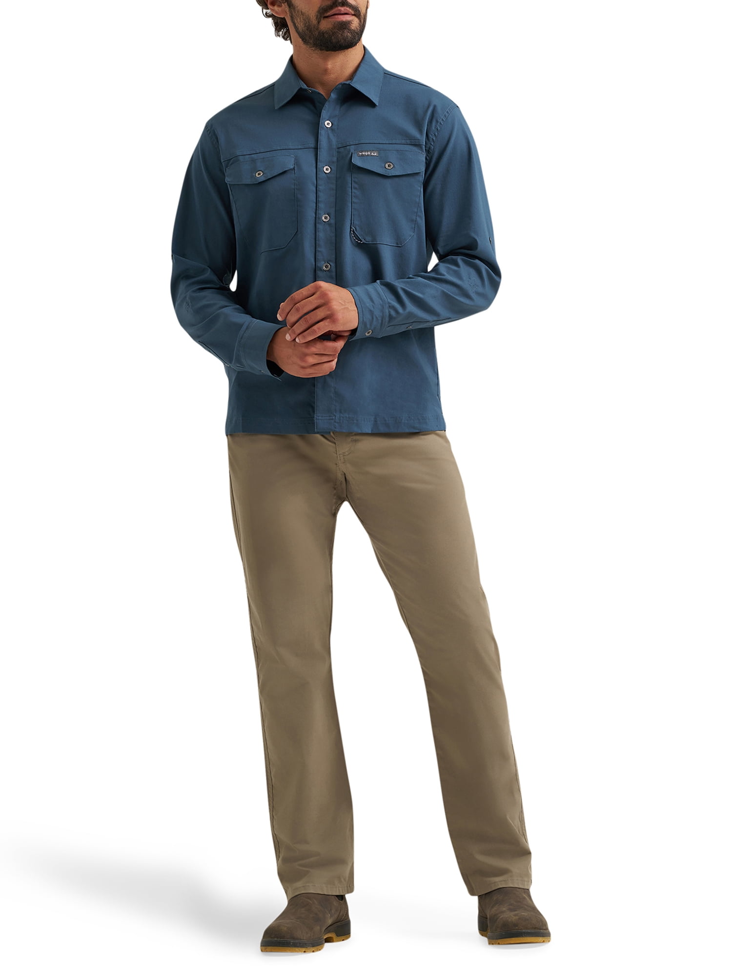 Wrangler® Men's and Big Mens Outdoor Long Sleeve All Season Stretch Shirt, Sizes S-3XL