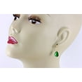 thumbnail image 2 of 14k Yellow Gold Filled Cubic Zirconia Earrings Smooth Simple Teardrop Simulated Green Emerald In CZ Designed for Adult Women, 2 of 5