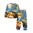 thumbnail image 2 of Lsque Pikmin Pattern Long Sleeve Pajama Set for Women - Soft 2-Piece Sleepwear and Loungewear Set with Pockets, Comfy Nightwear, 2 of 8