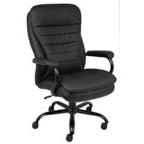 Boss Office Products Big and Tall Double Plush Caressoftplus Vinyl Office Chair, Black