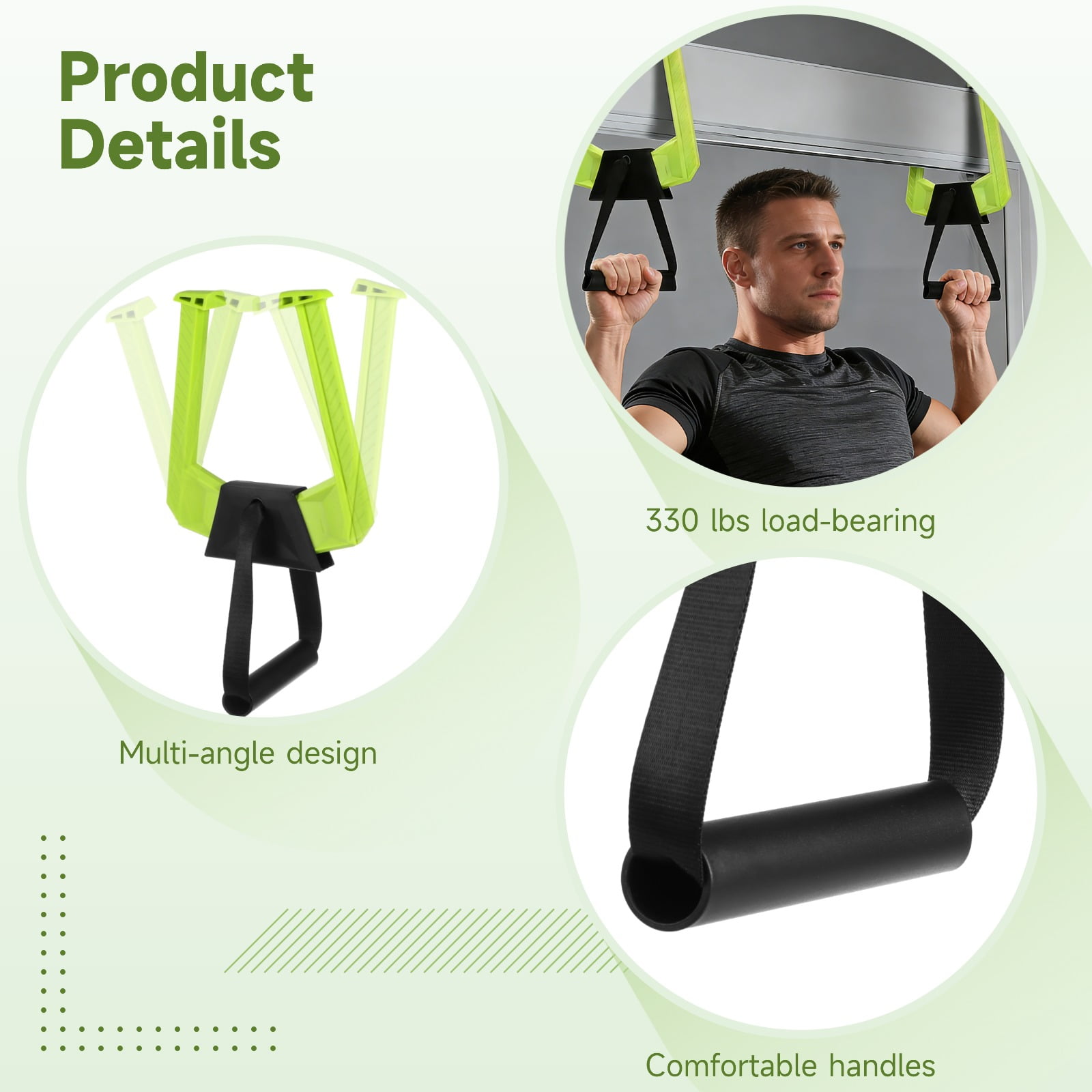 2PCS Portable Pull Up Bar for Doorway, Adjustable Doorway Home Gym System, Lightweight Travel Fitness Equipment for Home Office, Support 330lbs, No Screws Installation