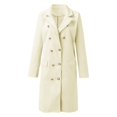 thumbnail image 6 of Outfmvch jackets for women Wool Thin Coat Trench Jacket Ladies Slim Long Overcoat Outwear womens tops cardigan for women White, 6 of 7