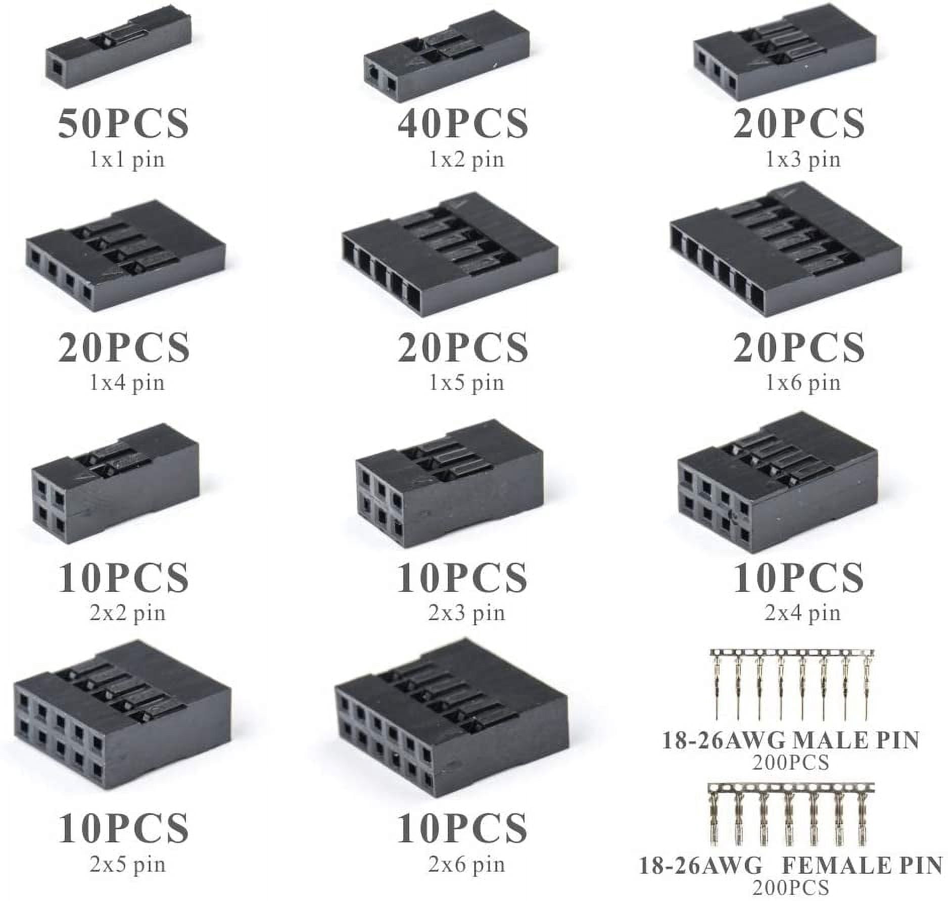 10 Pairs 1x20 Pin 2.54mm Straight Male & Female Header Connectors – 120 Pins Total For Arduino & PCB Projects