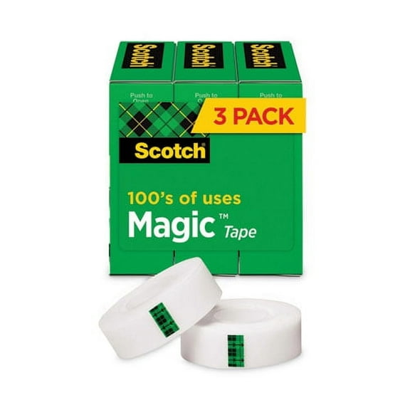 Magic Tape Refill, 3" Core, 1" X 72 Yds, Clear, 3/pack | Bundle of 2 Packs