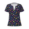 thumbnail image 4 of Wukai Colored Balloons Casual V-Neck Graphic Tees for Women: Lightweight and Breathable Summer Tops with Stylish Design-X-Large, 4 of 8