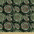 thumbnail image 2 of Ambesonne Paisley Fabric by the Yard Upholstery, Circular Roses Whimsical, 10 Yards, Pale Caramel and Dark Khaki, 2 of 5