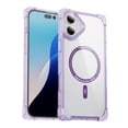 thumbnail image 4 of For Apple iPhone 16 Pro Max (6.9") Slim Fit Hybrid Clear Corner Bumper Magnetic Magsafe Compatible Hard Rubber TPU Shockproof Phone Case Cover by Xpression - Purple, 4 of 5