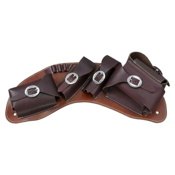 Tough 1 Silver Royal Leather Medicine Cantle Saddle Bag