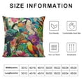 thumbnail image 5 of JEUXUS Pillow Covers Decorative by Tropical Bird Leaves and Hibiscus Flowers Square Pillow Case for Men/Women Green Red Yellow, 5 of 5